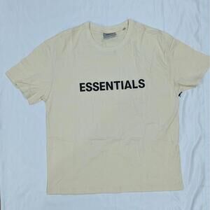BRAND NEW Fear of God Essentials T-Shirt Cream Applique Logo SS20 Pacsun Size M